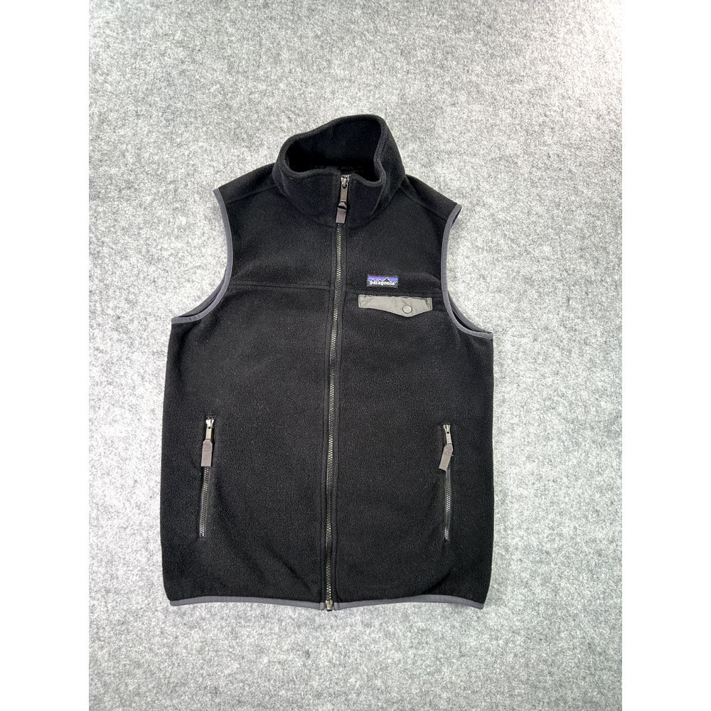 Patagonia Men's Synchilla‎ Snap T Fleece Vest Black Size Small Full Zip Pocket